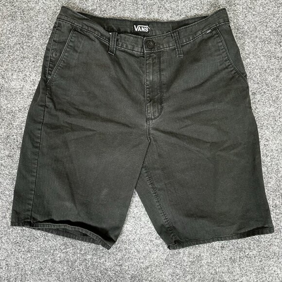 VANS Shorts Mens 32‎ Dark Grey Solid Chino Casual Mid Rise Skate 9.5" Adult - Picture 1 of 9